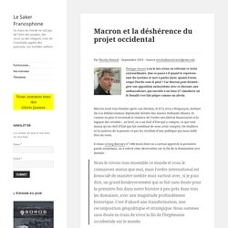 Macron et la déshérence du projet occidental