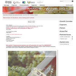 Macrowine 2012 - Macrovision of viticulture wine-making and markets - June 18>21, 2012 - Bordeaux, FRANCE