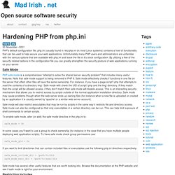 Hardening PHP from php.ini