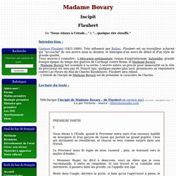 Madame Bovary (incipit) - Flaubert