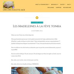 Les Madeleines à la fève tonka – Owi Owi Fouette-Moi