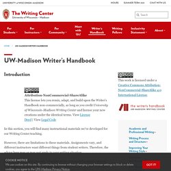 UW-Madison Writer’s Handbook – The Writing Center – UW–Madison