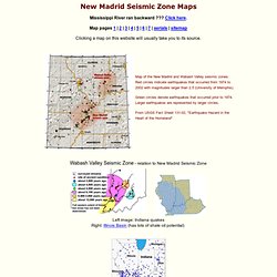 New Madrid Zone sismique - cartes de l'activité séisme passé