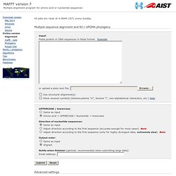 MAFFT alignment and NJ / UPGMA phylogeny