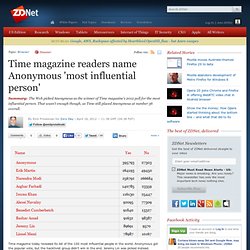 Time magazine readers name Anonymous 'most influential person'