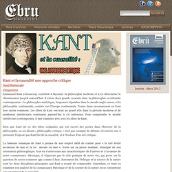 Kant et la causalité une approche critique