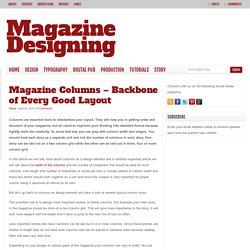 Magazine columns and their layout options