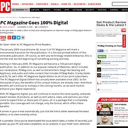 PC Magazine Goes 100% Digital - Ziff Davis Media by PC Magazine