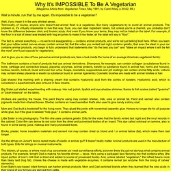 Why It's Impossible To Be A Vegan