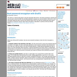 Dual password encryption with EncFS