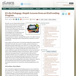 It's the Pedagogy, Stupid: Lessons from an iPad Lending Program