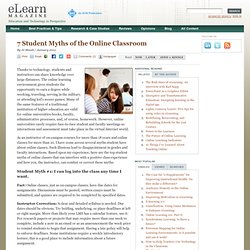 7 Student Myths of the Online Classroom