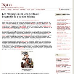 Les magazines sur Google Books – l’exemple de Popular Science