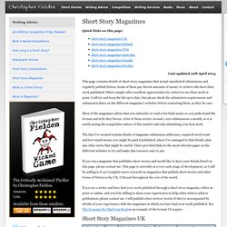 Short Story Magazines - Magazines That Publish Short Stories UK & USA - Christopher Fielden