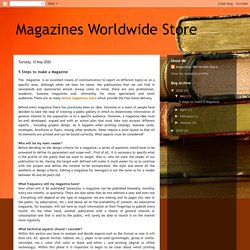 Magazines Worldwide Store: 5 Steps to make a Magazine