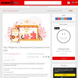 Top 7 Magento 2 Development Companies in the USA Article