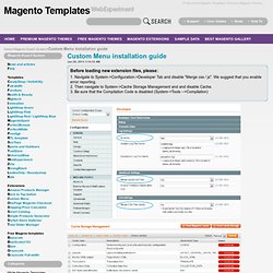 Magento Expert System - Custom Menu installation guide