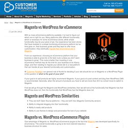Magento vs Wordpress for eCommerce