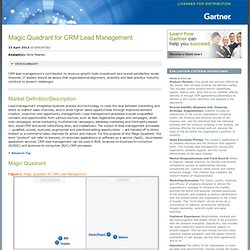 Magic Quadrant for CRM Lead Management