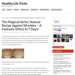 The Magical Herbs: Natural Recipe Against Wrinkles - A Fantastic Effect In 7 Days!