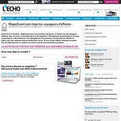 MagicEvent.com loge les voyageurs d'affaires - L'Echo Touristique