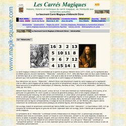 www.kandaki.com - Carrés Magiques - Le fascinant Carré Magique d’Albrecht Dürer