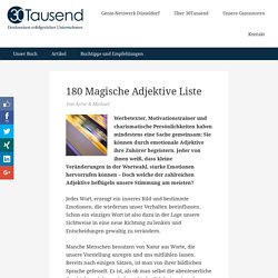 180 Magische Adjektive Liste - 30Tausend