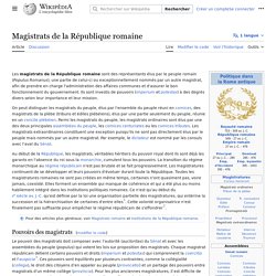 Magistrats de la République romaine - Wikipedia