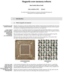 Magnetic core memory reborn