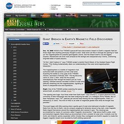 Giant Breach in Earth's Magnetic Field Discovered