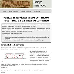 Fuerza magnética sobre conductor rectilíneo. La balanza de corriente