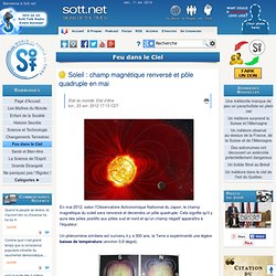 Soleil : champ magnétique renversé et pôle quadruple en mai