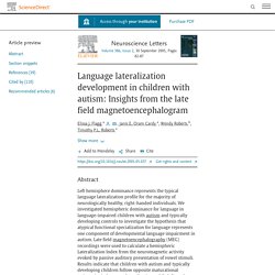 Language lateralization development in children with autism: Insights from the late field magnetoencephalogram