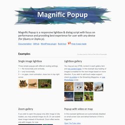 Magnific Popup: Responsive jQuery Lightbox Plugin