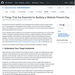5 Things That Are Essential for Building a Website Present-Day