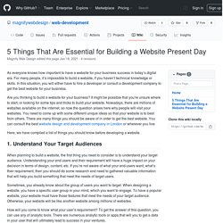 5 Things That Are Essential for Building a Website Present-Day