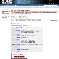 Magnitude 7.0 - HAITI REGION