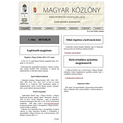 Magyar Közlöny Online