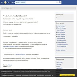 Német-Magyar szótár, online szótár * DictZone