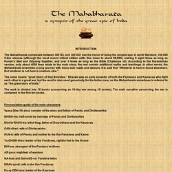 Mahabharata: complete synopsis and notes