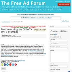 Best coaching for GMAT - IMFS Mumbai