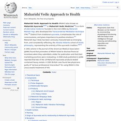 Maharishi Vedic Approach to Health