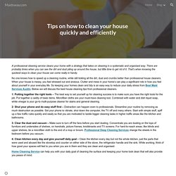 Maidsway.com - Tips on how to clean your house quickly and efficiently