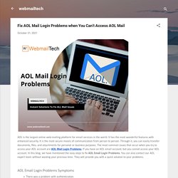 Fix AOL Mail Login Problems when You Can’t Access AOL Mail