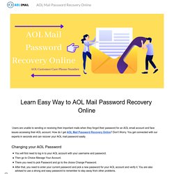 AOL Mail Password Recovery Online