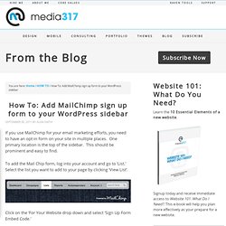 How to add a MailChimp sign up box to your WordPress sidebar