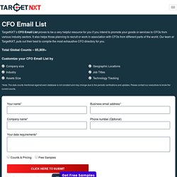 CFO Email List - CFO Mailing list - CFO Database - TargetNXT