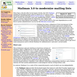 Mailman 3.0 to modernize mailing lists