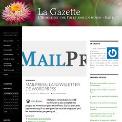 Mailpress : la newsletter de WordPress - Wordpress