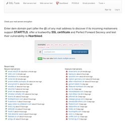 Mailserver encryption test (STARTTLS, TLS and PFS) · SSL-Tools